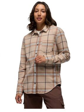 PrAna Organic Cotton Golden Canyon Flannel Womens Size Large NWOT